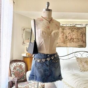 vintage cream bustier‎ womens 34b